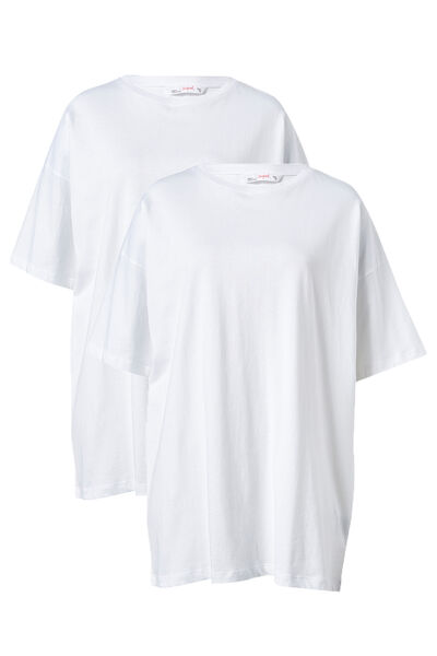 Multipack 2pk Oversized T Shirt, White
